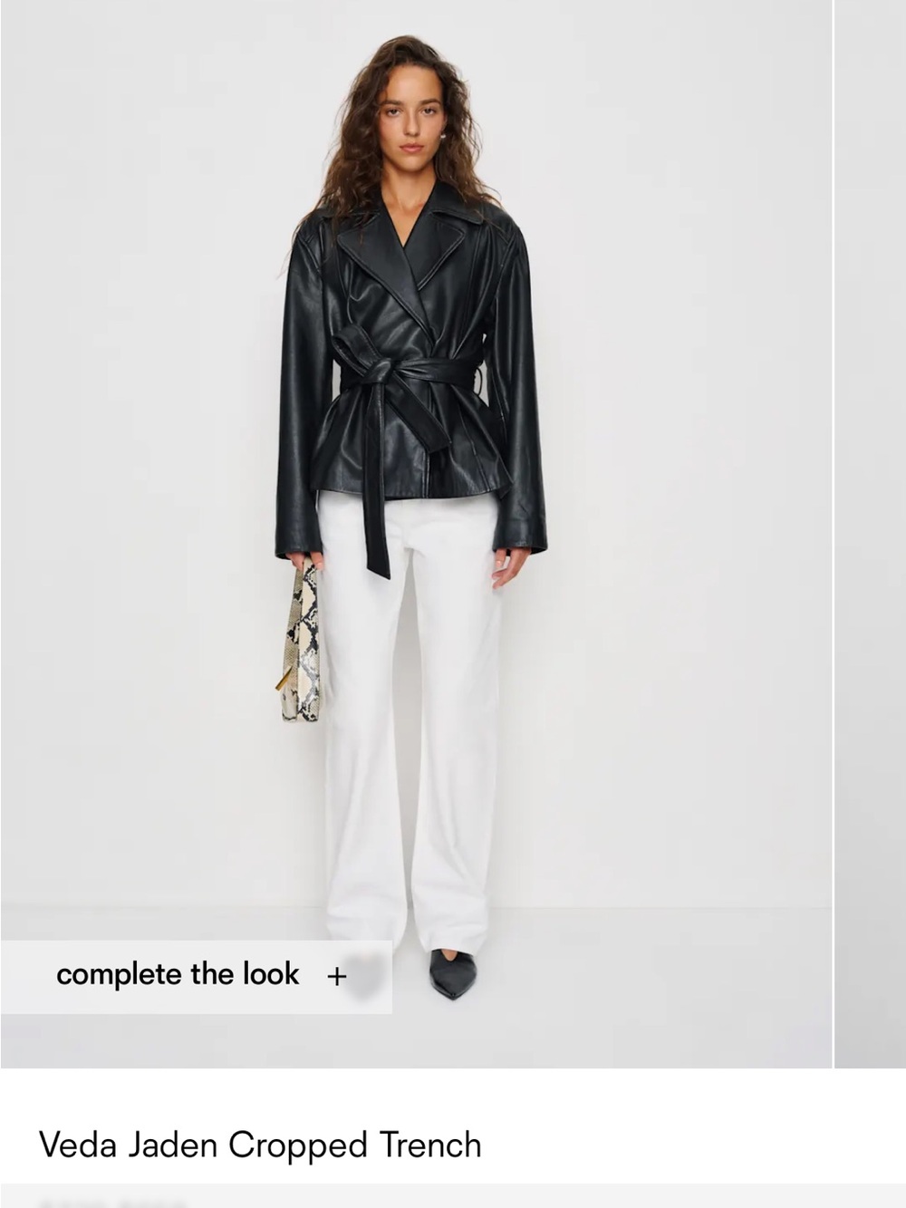 Reformation Veda Jaden Cropped Leather Trench Jacket